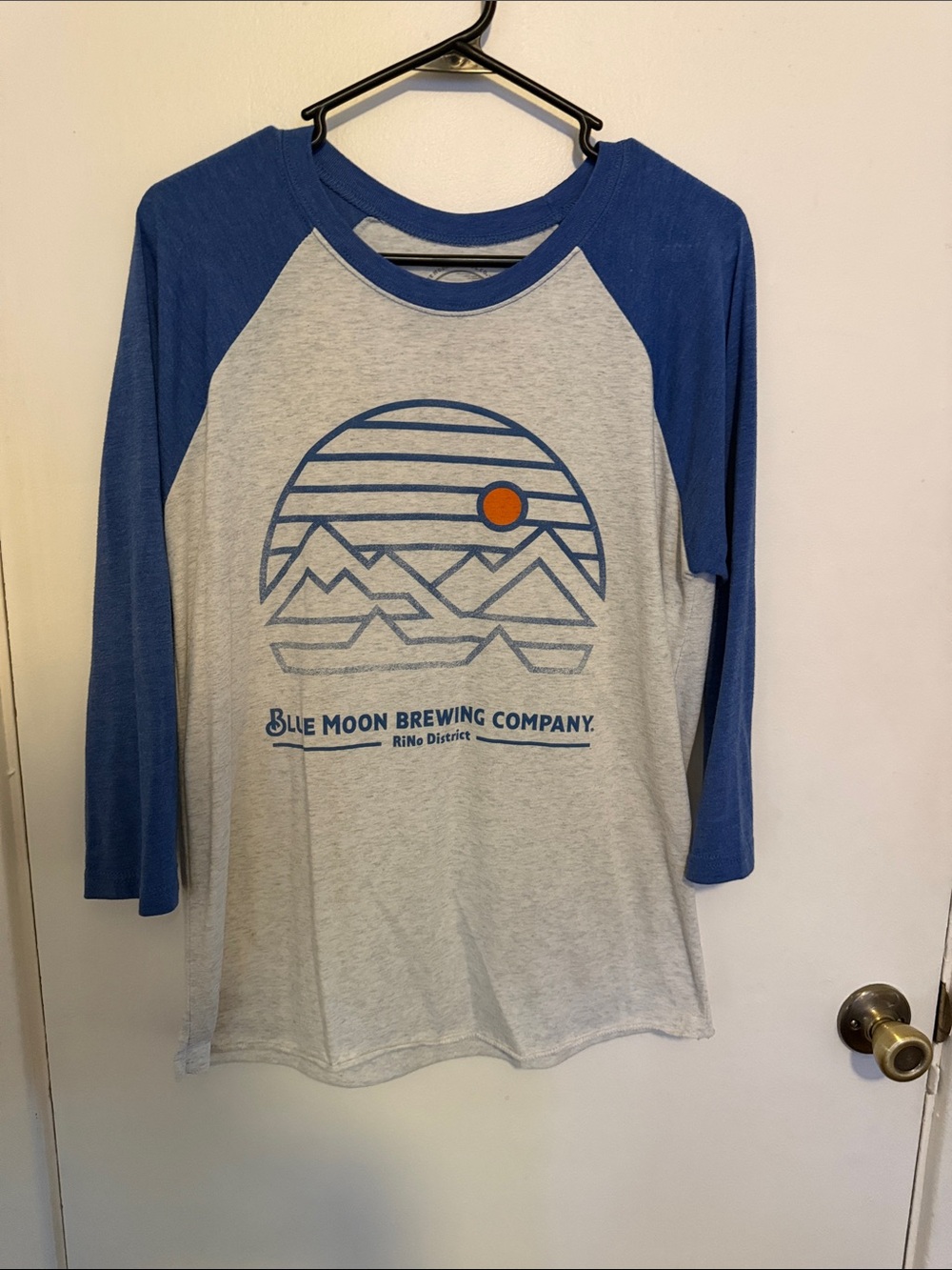 Blue Moon Brewing Company Raglan Tee - Blue & Heather Gray